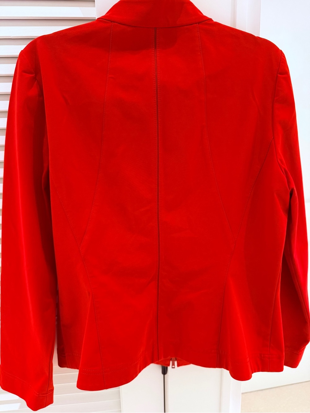 Lafayette 148 New York Bright Red Zip-Front Blazer - Picture 4 of 6